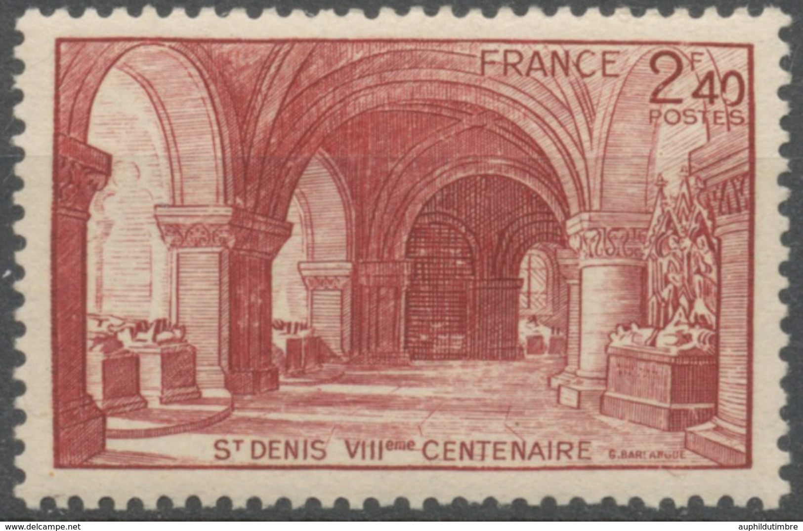 Huitième Centenaire De La Basilique De Saint-Denis. 2f.40 Brun-rouge Neuf Luxe ** Y661 - Ongebruikt