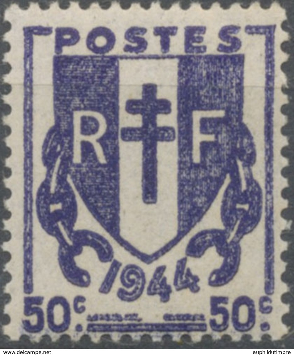 IV° République. Type Chaînes Brisées 50c. Violet Foncé Neuf Luxe ** Y673 - Ungebraucht