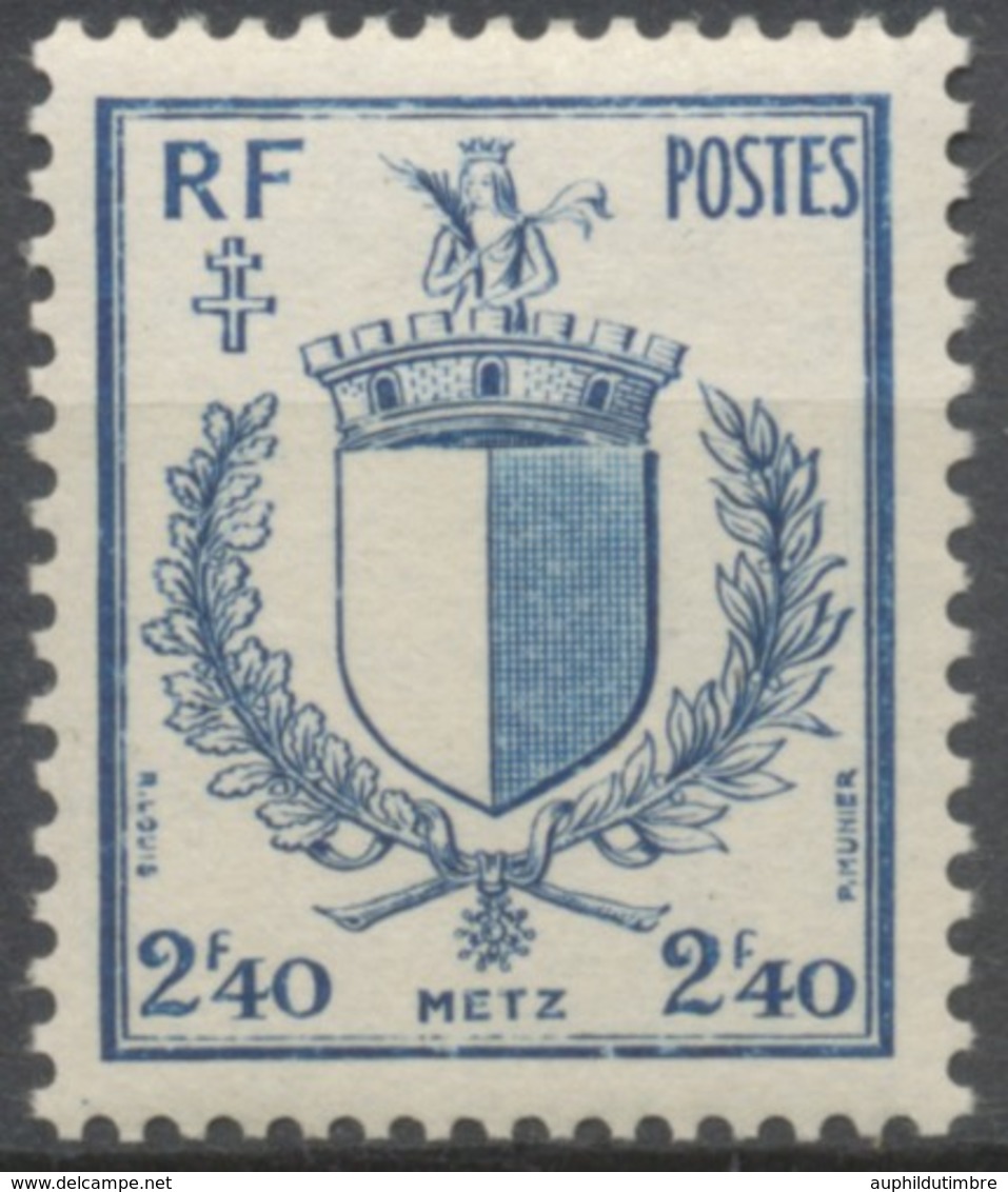 Libération De Metz Et De Strasbourg. Armoiries. Metz.  2f.40 Bleu Neuf Luxe ** Y734 - Unused Stamps