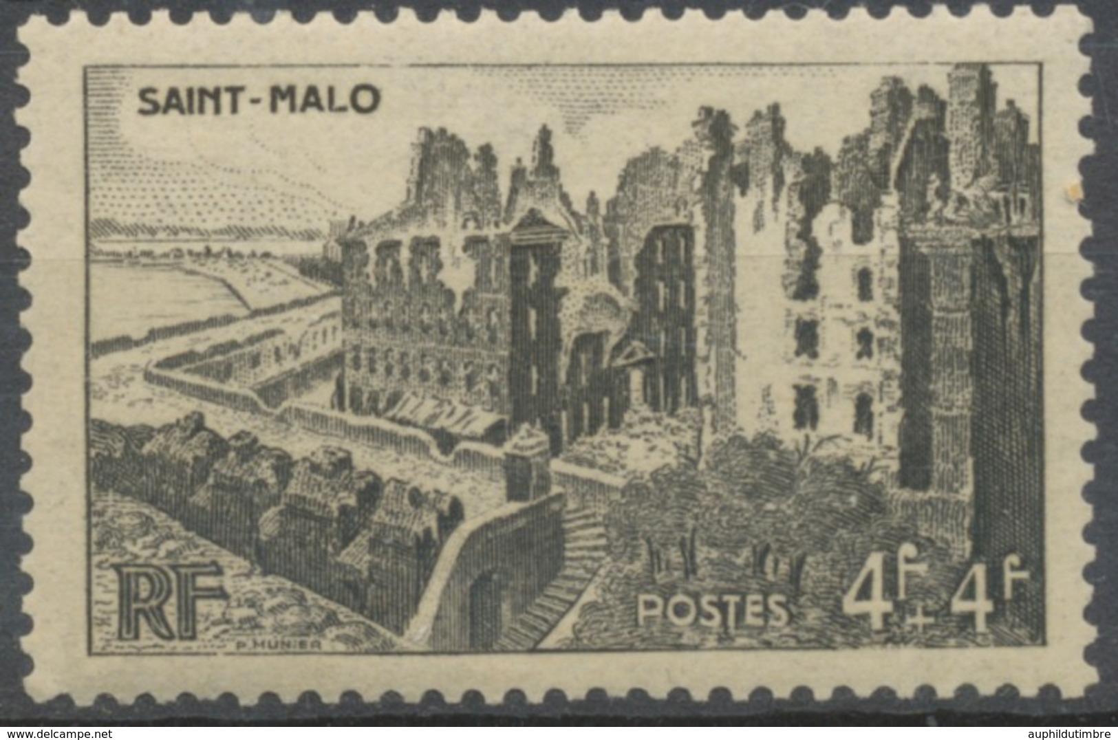 Au Profit De L'Entraide Française. Les Remparts, à Saint-Malo.  4f.+4f. Noir Neuf Luxe ** Y747 - Unused Stamps