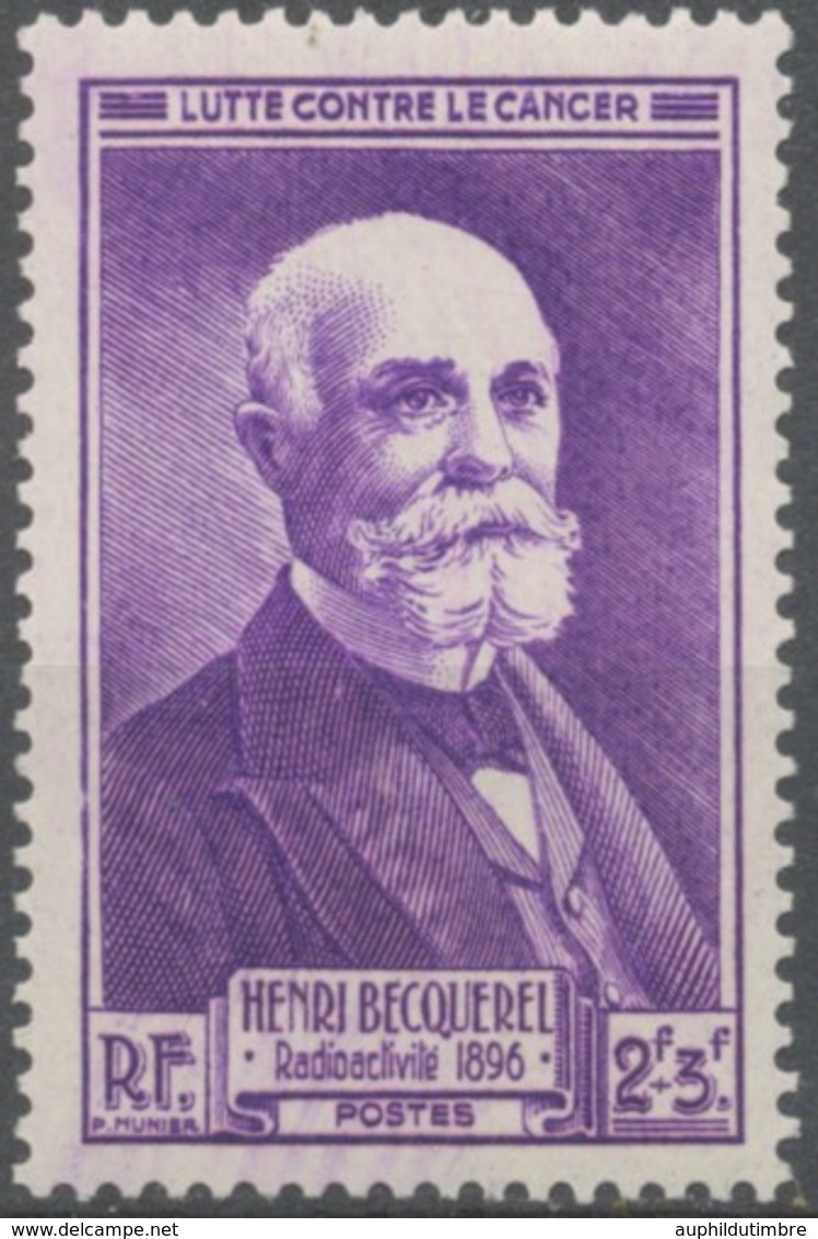 Propagande Sanitaire. Henri Becquerel (1852-1908), Prix Nobel De Physique, 1903. 2f.+3f. Violet Neuf Luxe ** Y749 - Neufs