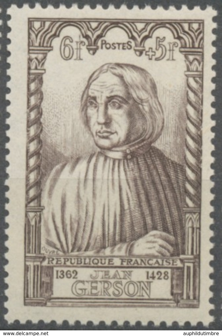 Célébrités Du XVe Siècle. Jean Charlier, Dit Jean De Gerson. 6f.+5f. Sépia Neuf Luxe ** Y769 - Unused Stamps