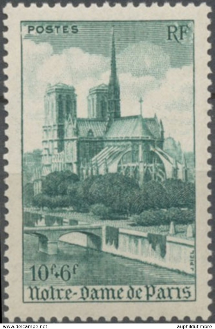 Cathédrales Et Basiliques. Notre-Dame De Paris 10f.+6f. Vert Neuf Luxe ** Y776 - Neufs
