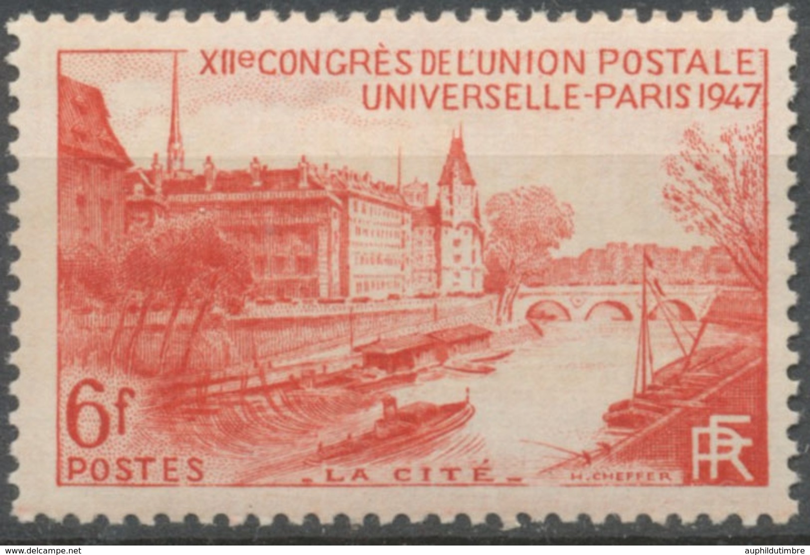 12e Congrès De L'Union Postale Universelle, à Paris. La Cité.  6f. Rouge Neuf Luxe ** Y782 - Neufs