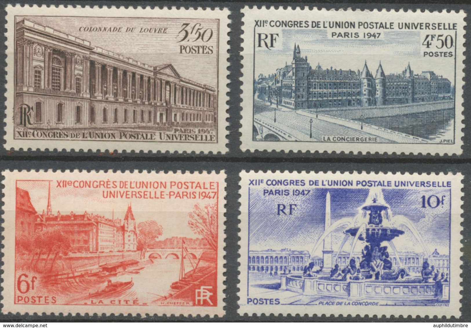 Série 12e Congrès De L'Union Postale Universelle, à Paris.  4 Valeurs Neuf Luxe ** Y783S - Neufs