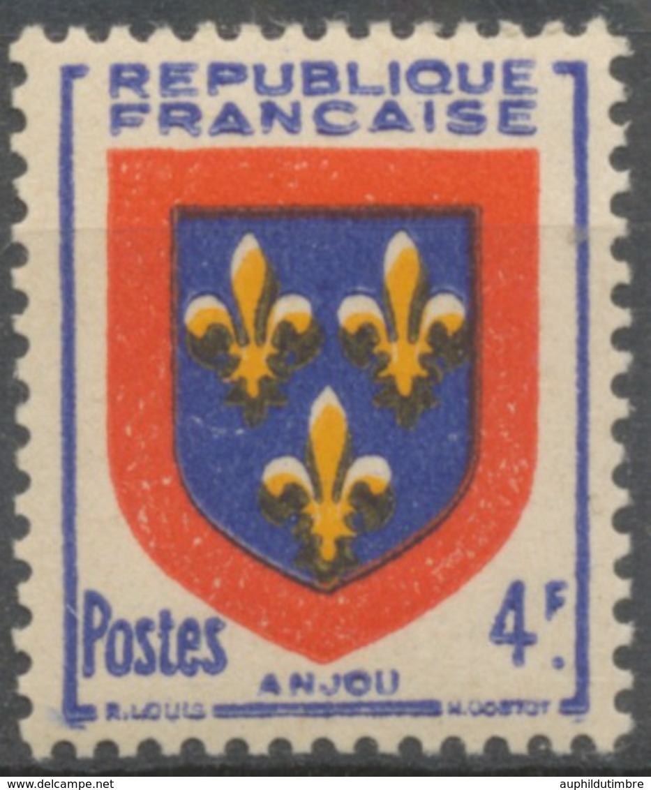 Armoiries De Provinces (IV) Anjou. 4f. Outremer, Rouge Et Jaune Neuf Luxe ** Y838 - Unused Stamps