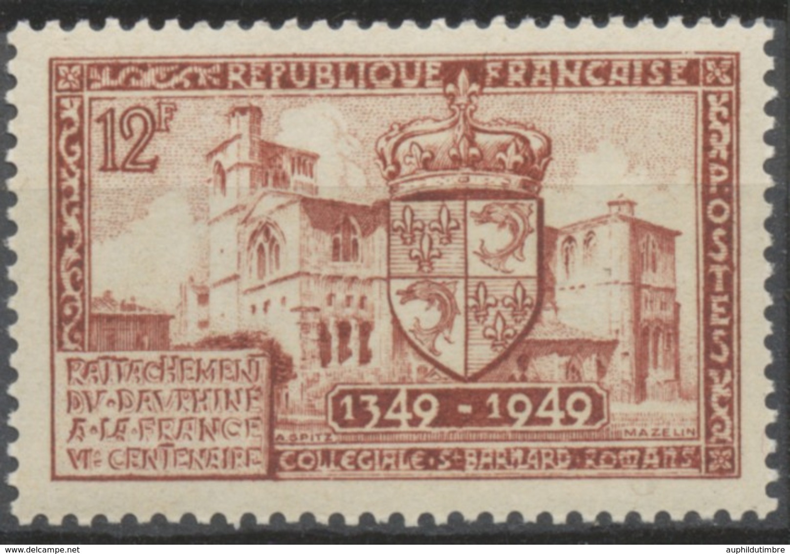 6e Centenaire Du Rattachement Du Dauphiné. 12f. Brun-rouge Neuf Luxe ** Y839 - Unused Stamps