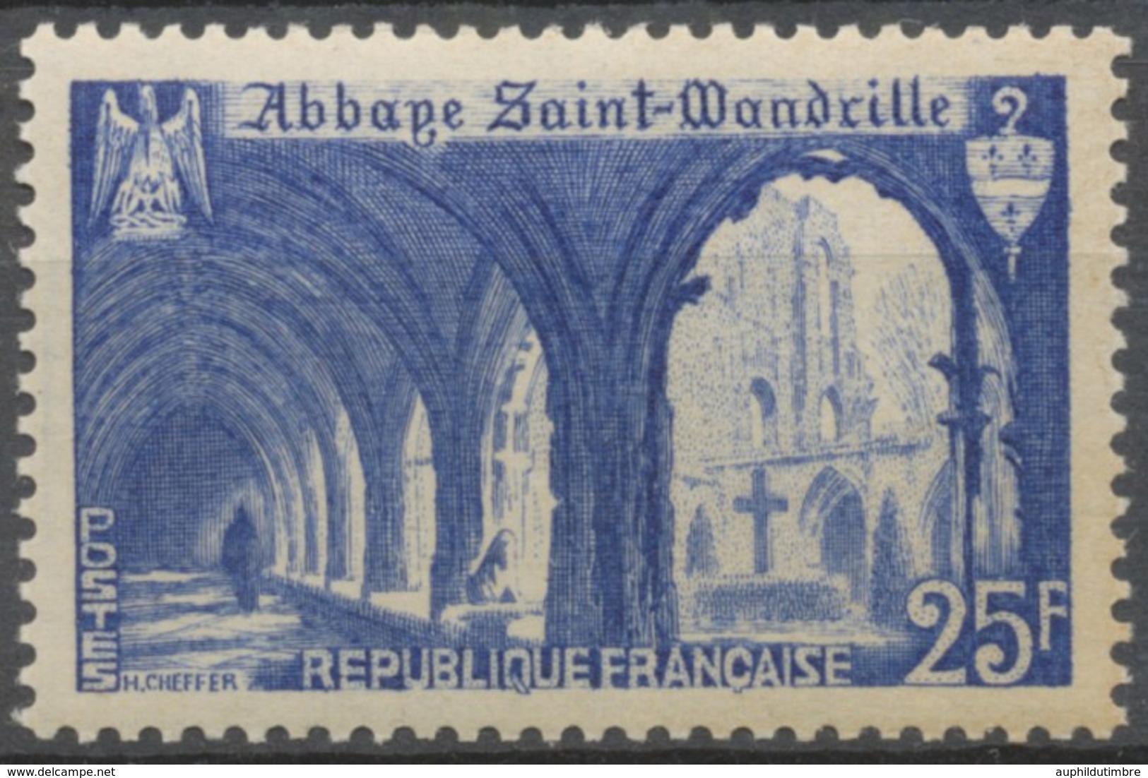 Monuments Et Sites. Abbaye De Saint-Wandrille. 25f. Outremer Neuf Luxe ** Y842 - Ungebraucht
