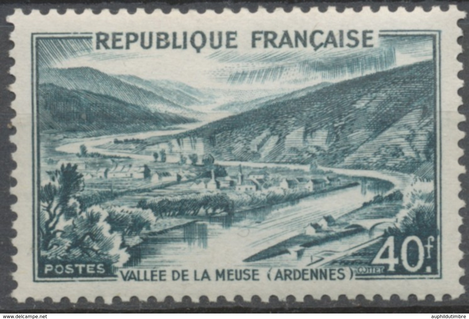 Monuments Et Sites. Vallée De La Meuse. 40f. Vert-noir Neuf Luxe ** Y842A - Ongebruikt