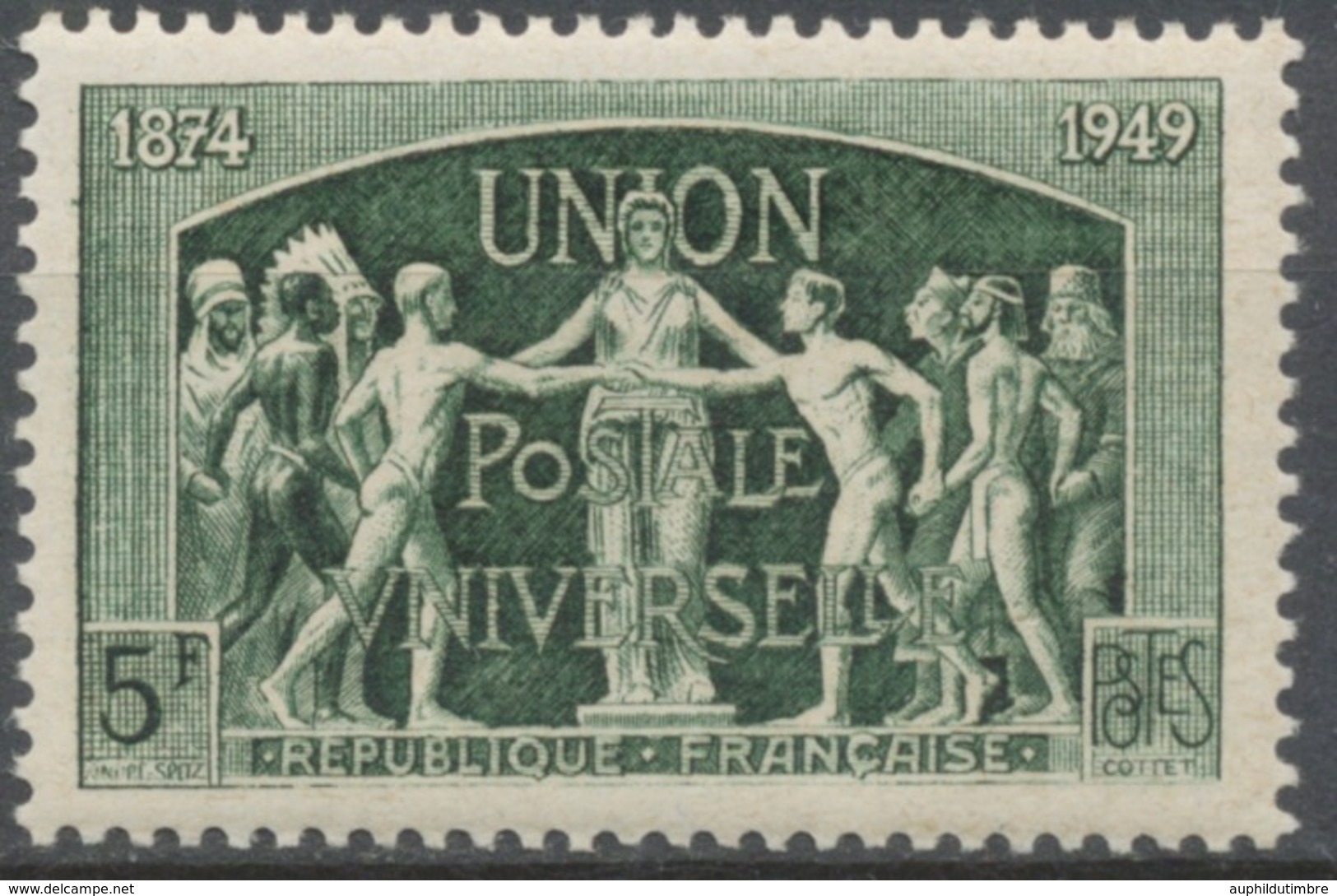 75e Anniversaire De L'U.P.U  5f. Vert Neuf Luxe ** Y850 - Unused Stamps