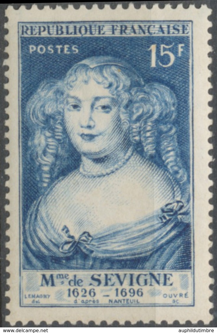 Madame De Sévigné, Par Nanteuil. 15f. Bleu Clair. Neuf Luxe ** Y874 - Nuevos