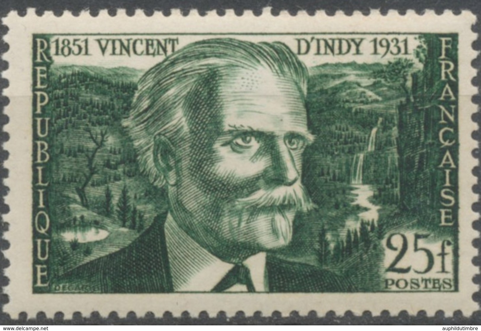 Centenaire De La Naissance Du Compositeur Vincent D'Indy (1851-1931) 25f. Vert Foncé. Neuf Luxe ** Y890 - Nuevos