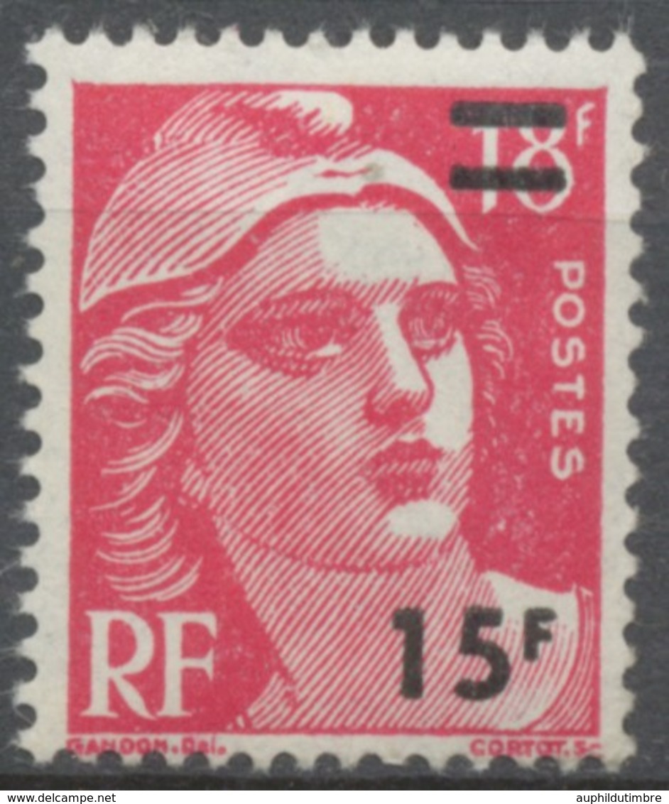 Timbre De 1951 (Marianne De Gandon, No 887) Surchargé. 15f. Sur 18f. Rose-carmin. Neuf Luxe ** Y968 - Unused Stamps
