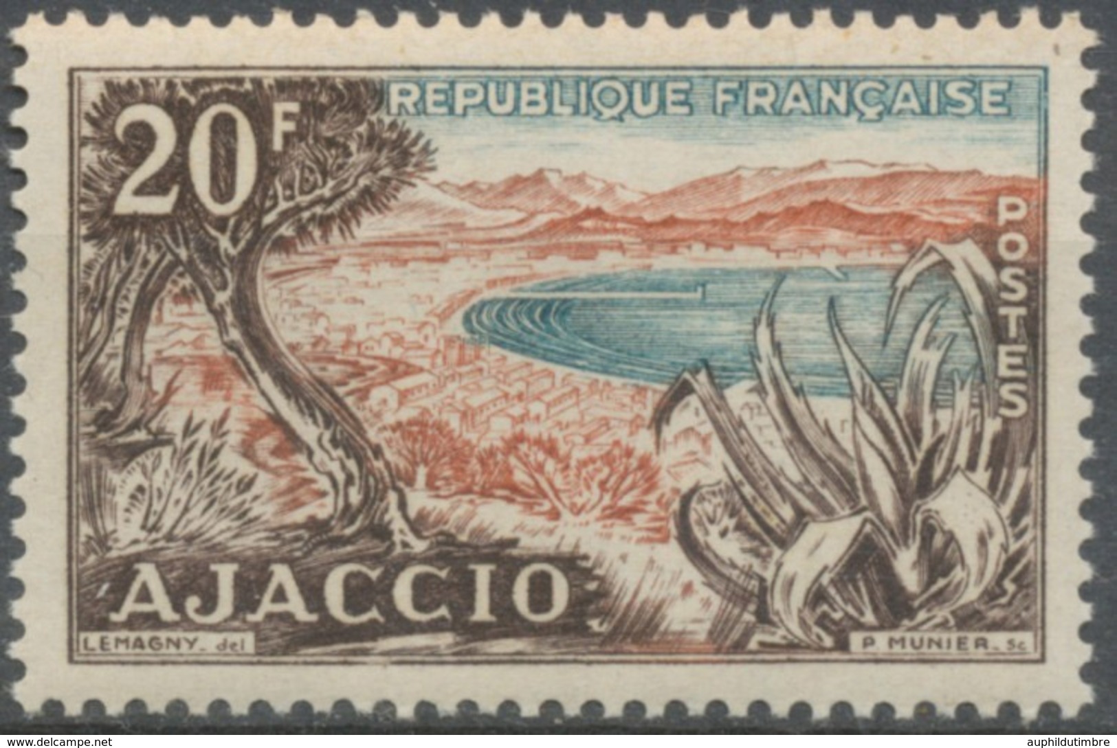 Série Touristique. Baie D'Ajaccio (Corse) 20f. Brun Foncé, Brun-rouge Et Bleu-vert. Neuf Luxe ** Y981 - Unused Stamps