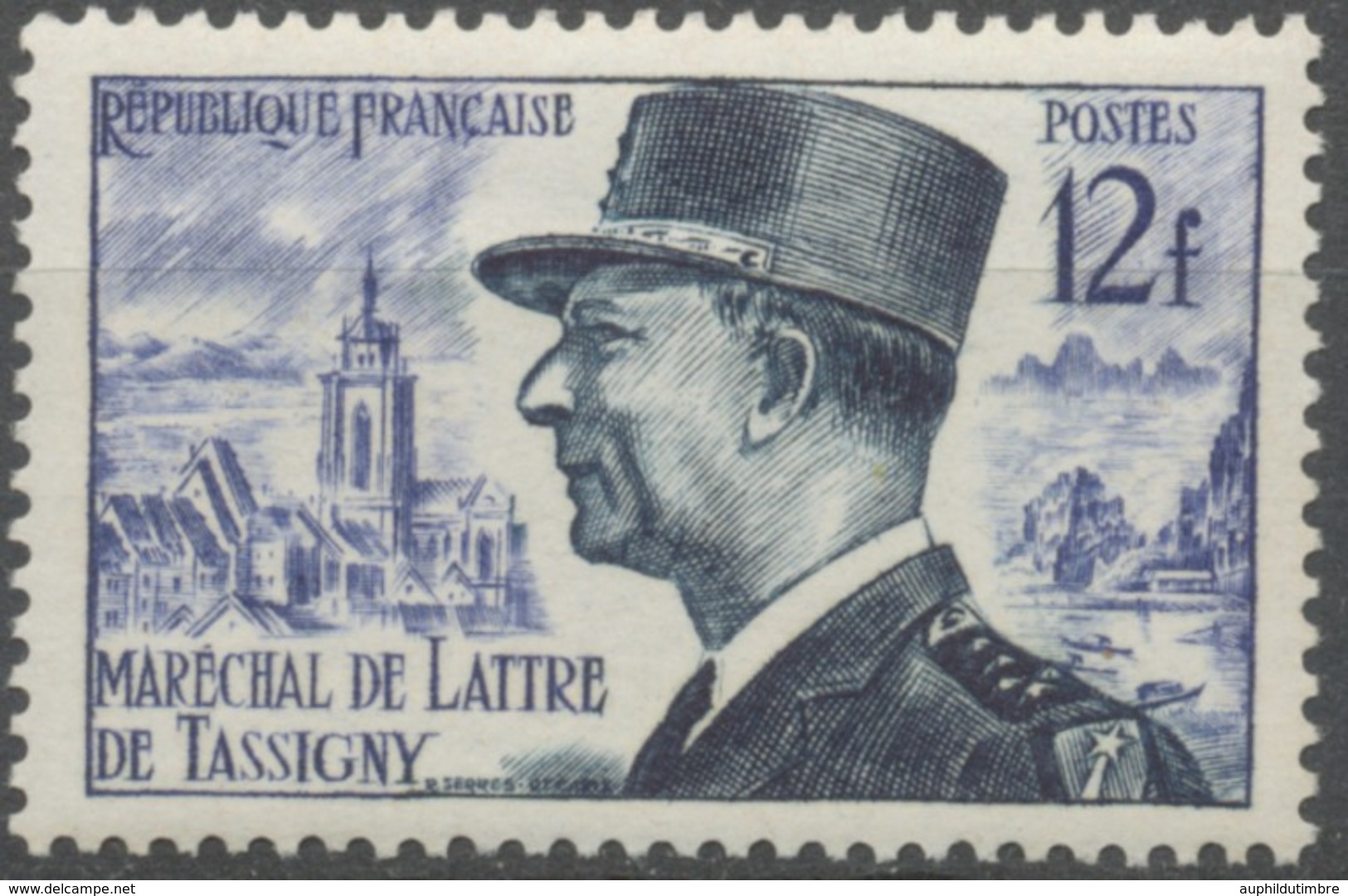 Maréchal De Lattre De Tassigny. Type De 1952 (no 920) 12f. Bleu-violet Et Bleu-noir. Neuf Luxe ** Y982 - Ungebraucht