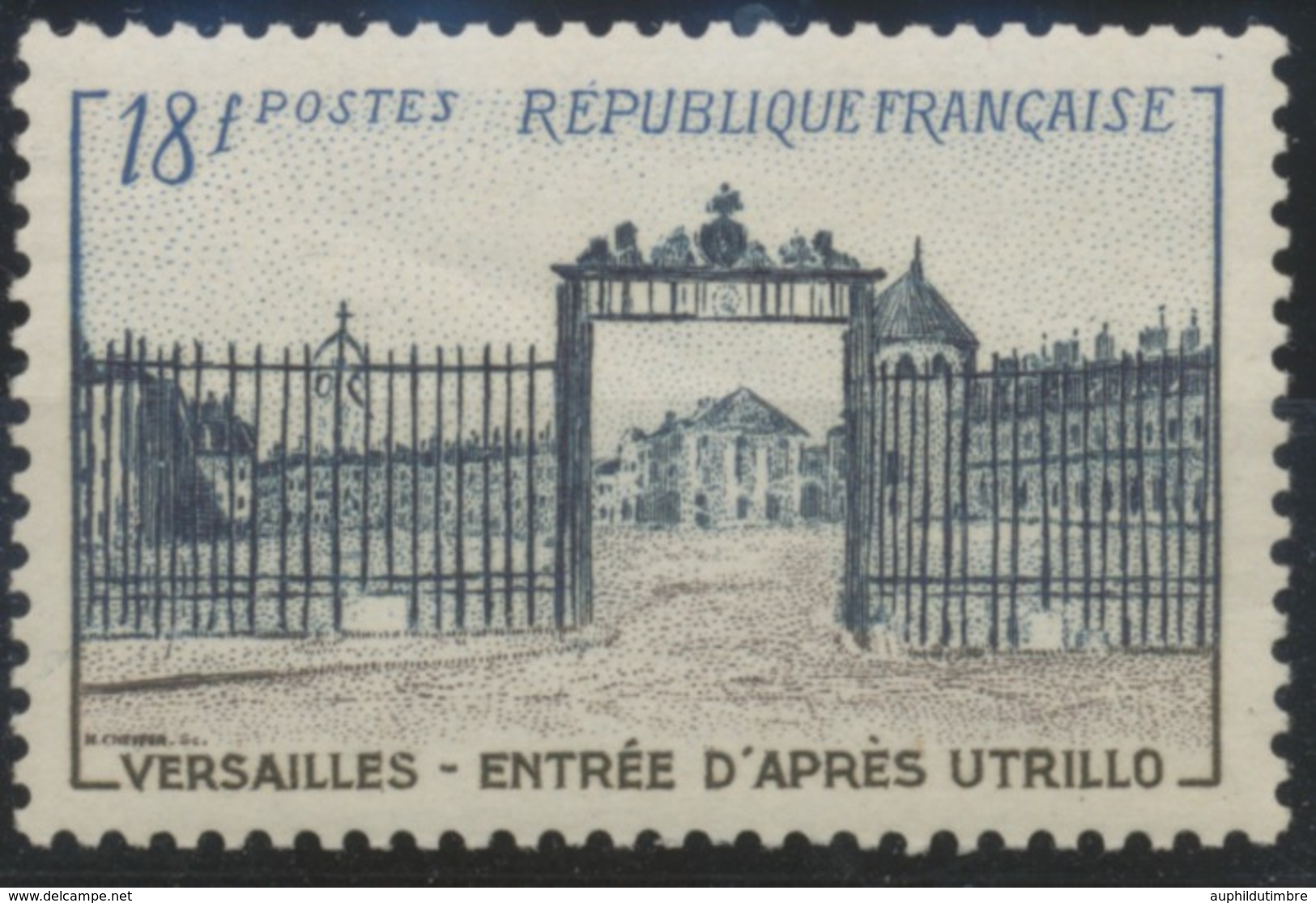 Grille D'entrée Du Château De Versailles. Type De 1952 (no 939) 18f. Brun-lilas, Bleu-noir Et Bleu. Neuf Luxe ** Y988 - Nuovi