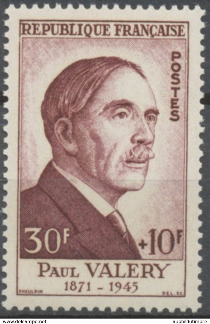 Célébrités Du XIIIe Au XXe Siècles. Paul Valéry 30f. + 10f. Lilas-brun. Neuf Luxe ** Y994 - Nuovi