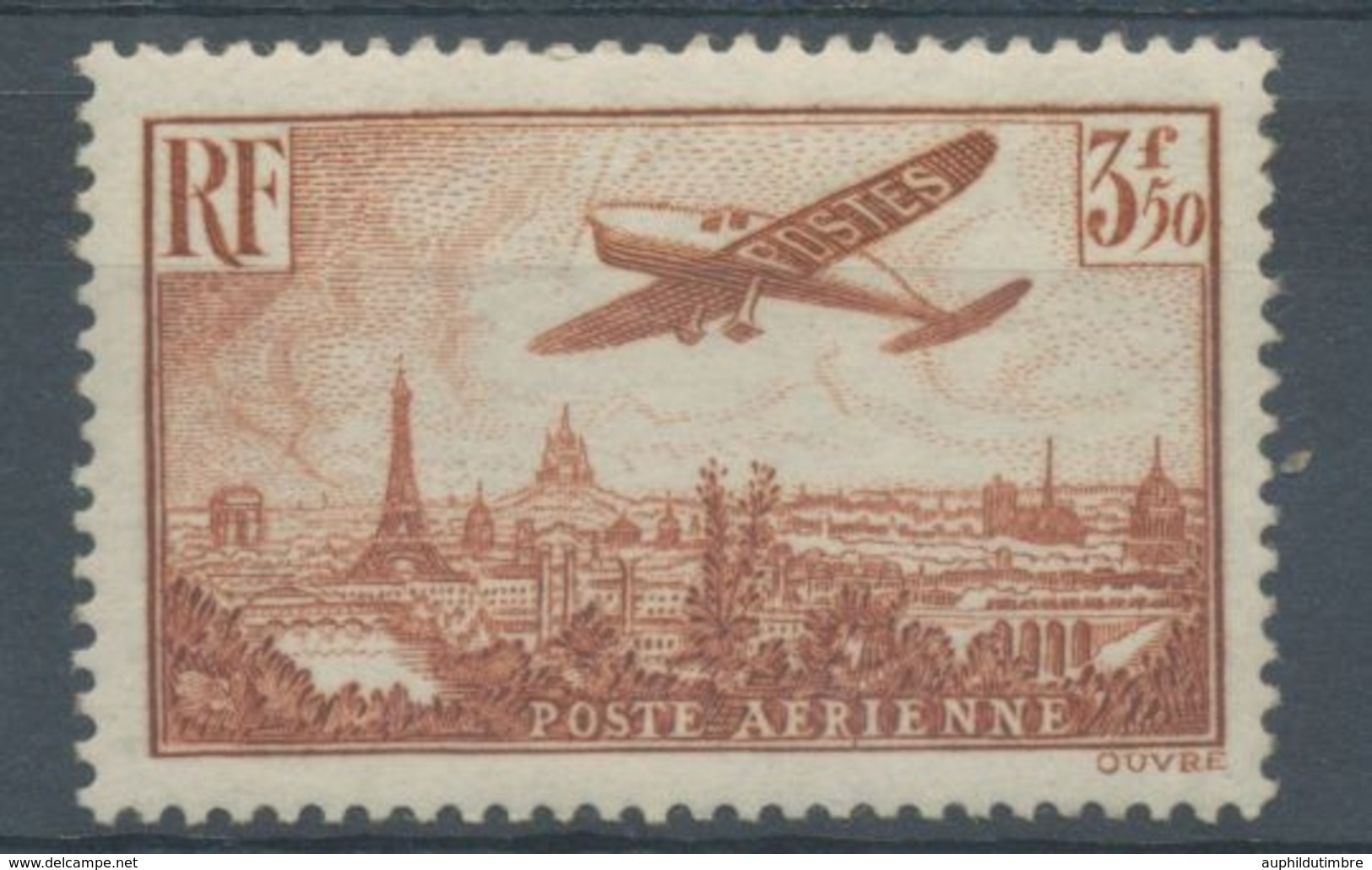 Avion Survolant Paris PA N°13 3f50 Brun-jaune N** YA13 - 1927-1959 Mint/hinged