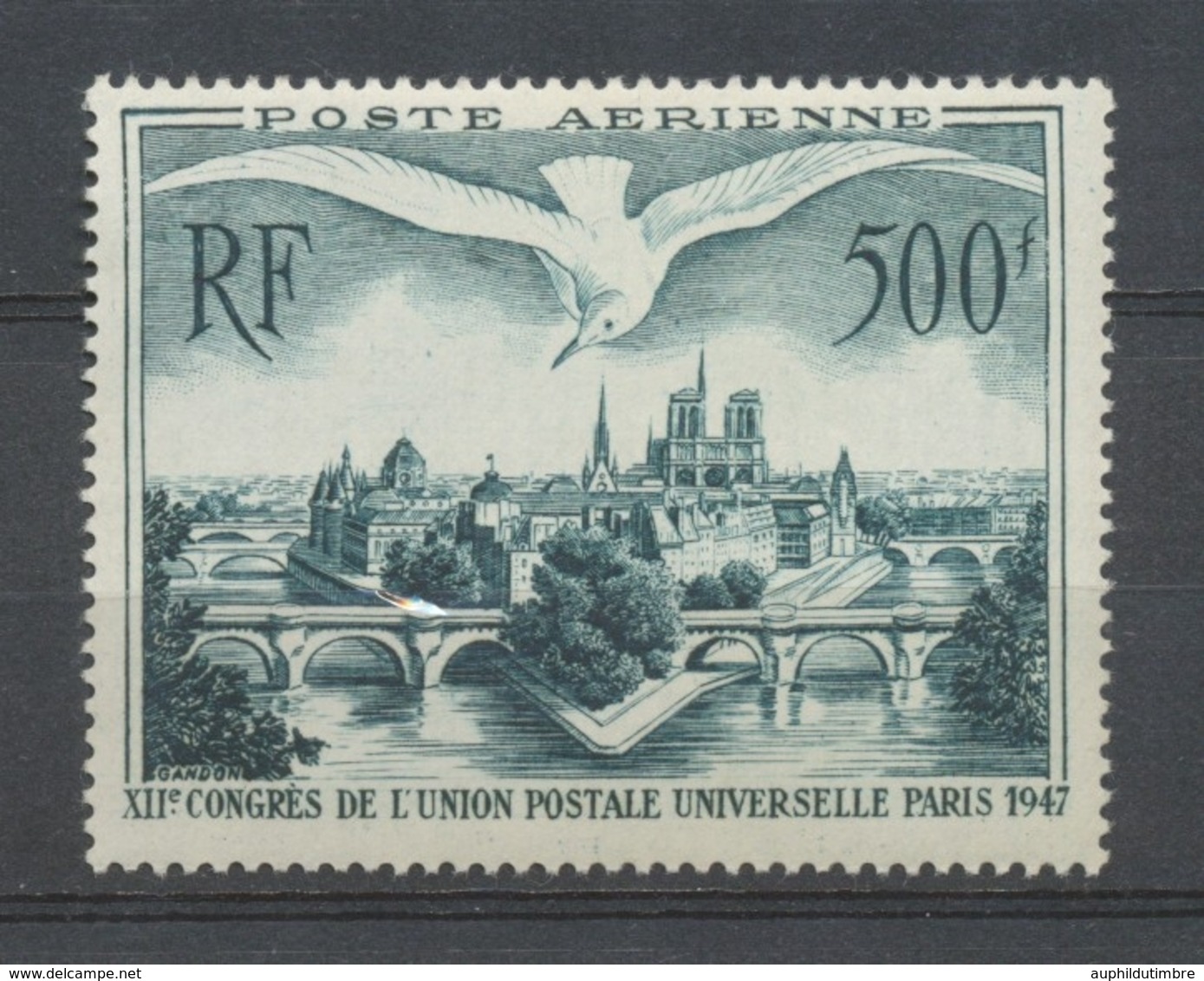 12e Congrès De L'Union Postale Universelle à Paris PA N°20 500f  Vert Foncé N** YA20 - 1927-1959 Nuovi