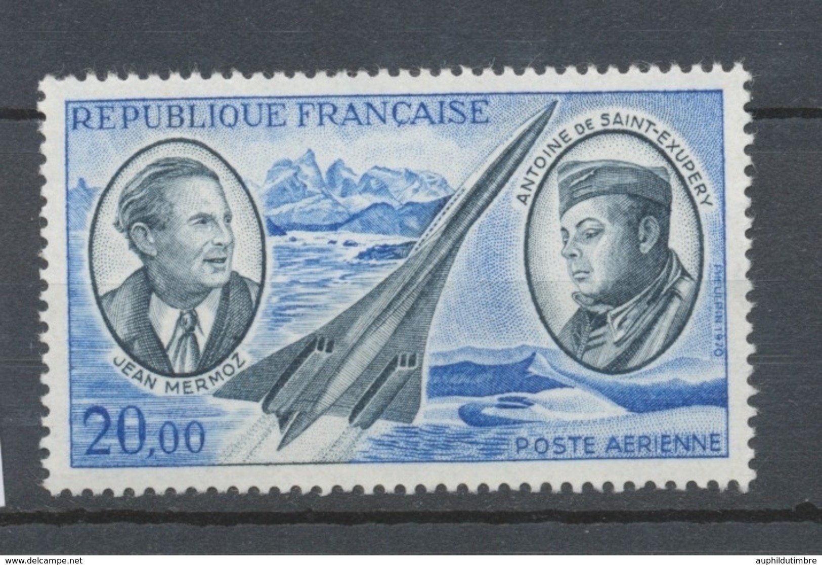 Mermoz Et Saint- Exupéry PA N°44 20f Bleu Et Gris-bleu N** YA44 - 1960-.... Postfris