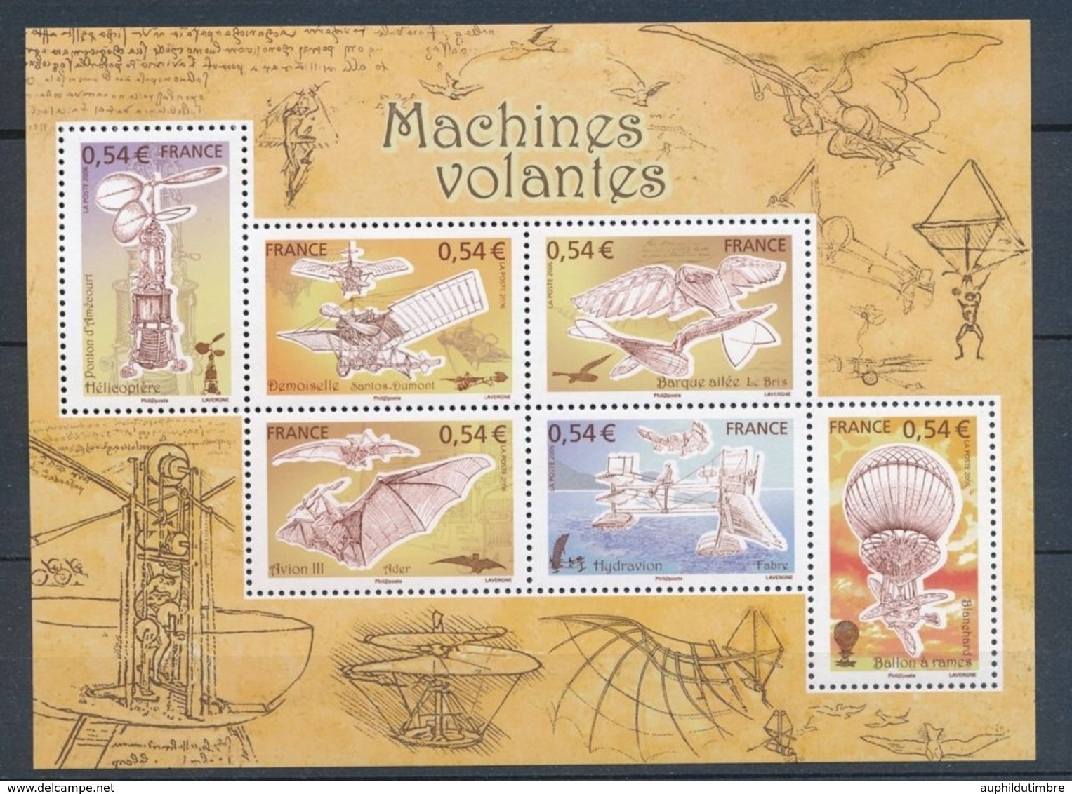 2006 France Bloc Feuillet N°103 Aviation Les Machines Volantes YB103 - Mint/Hinged