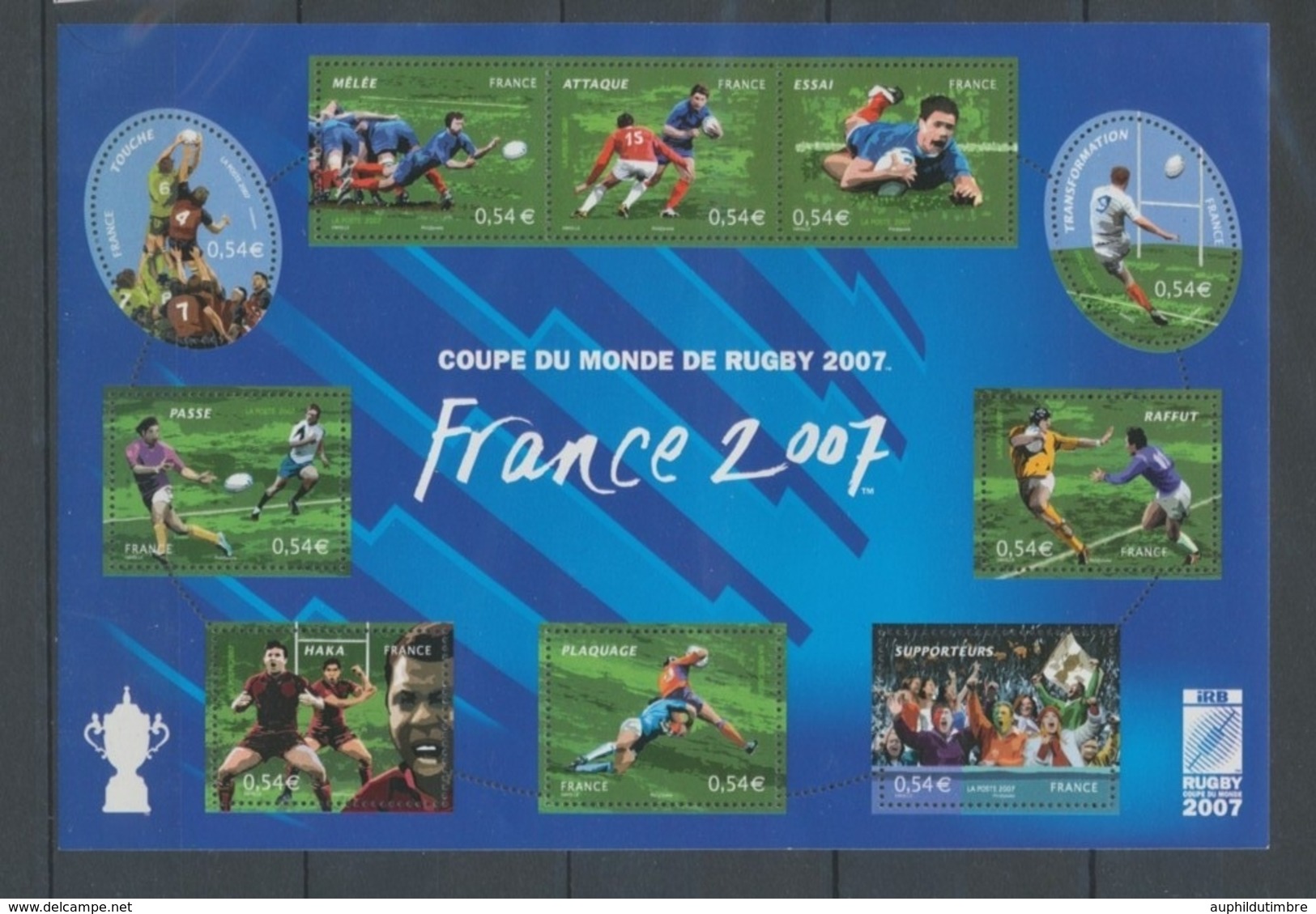 2007  France  BLOC FEUILLET  N°110, Coupe Du Monde De Rugby YB110 - Ungebraucht