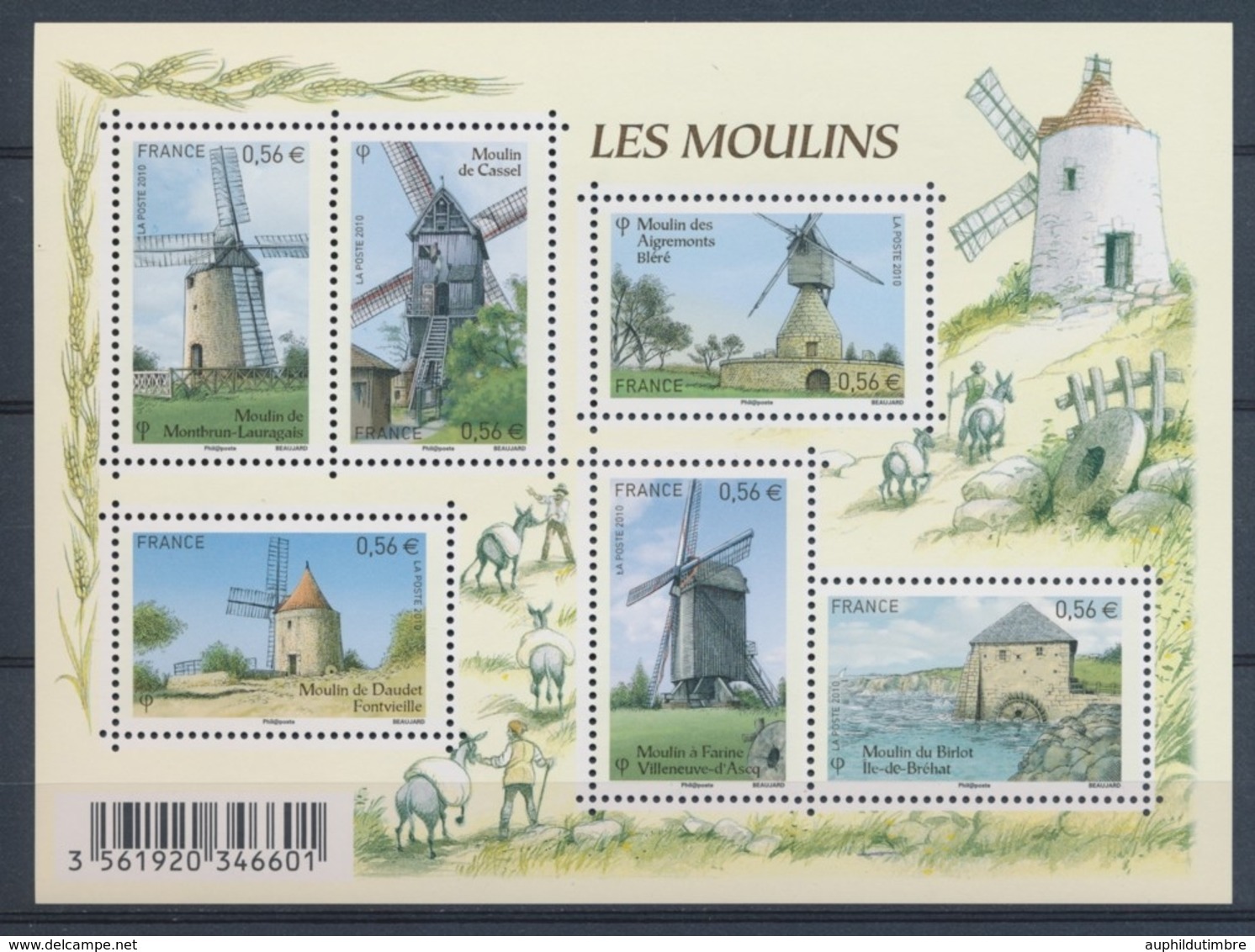 2010 France Bloc Feuillet N°F4485 Les Moulins YB4485 - Nuovi