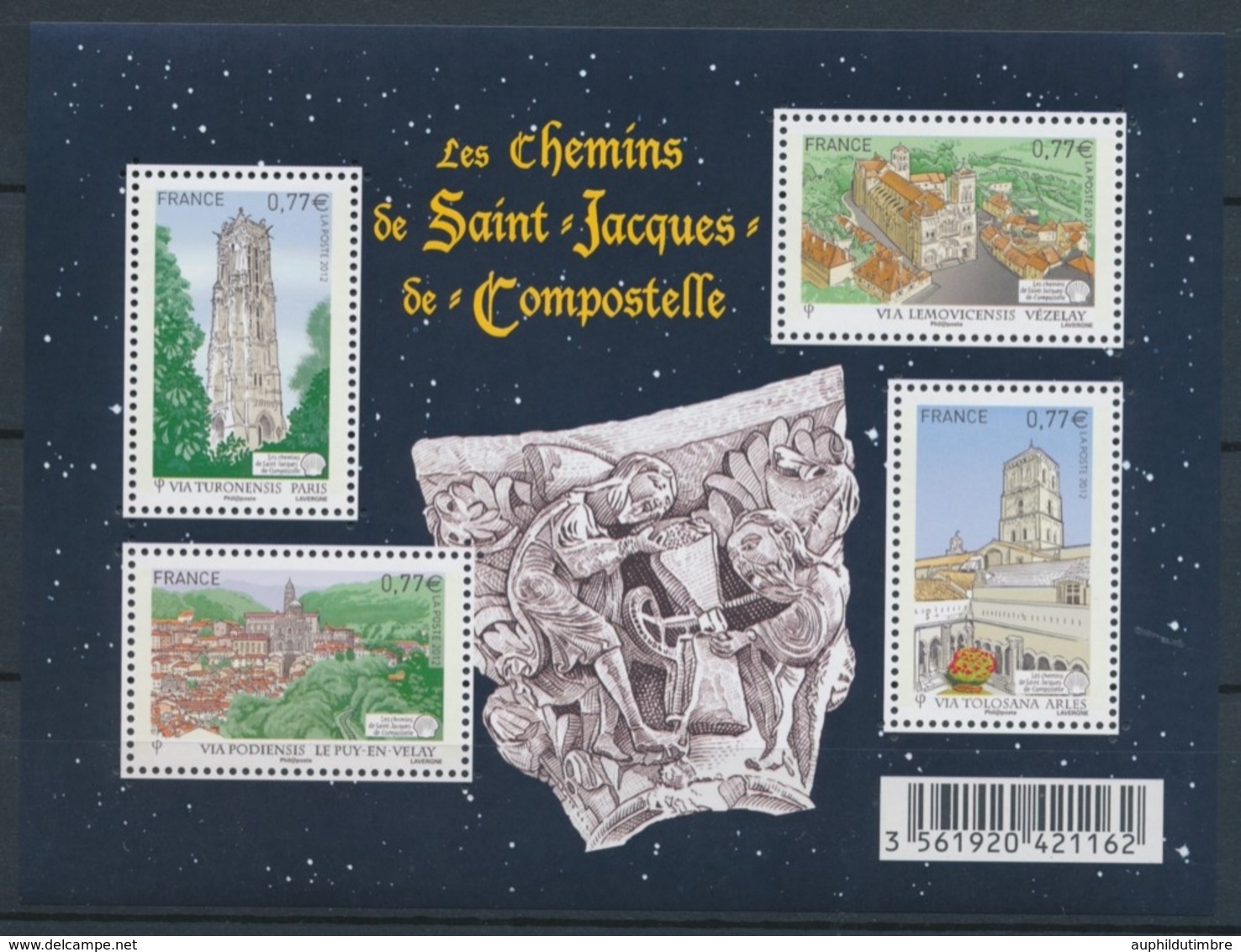 2012 France Bloc Feuillet N°F4641 Les Chemins De St-Jacques-de-compostelle YB4641 - Mint/Hinged