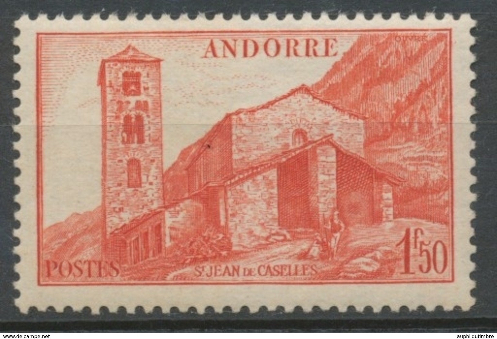 Andorre Français N°102, 1f.50 Rouge-orange NEUF** ZA102 - Ungebraucht