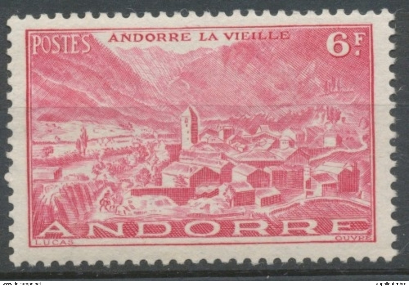 Andorre Français N°111, 6f. Rose Carminé NEUF** ZA111 - Unused Stamps