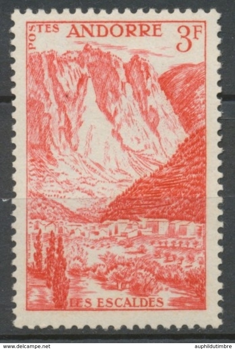 Andorre Français N°140, 3f. Rouge NEUF** ZA140 - Nuovi