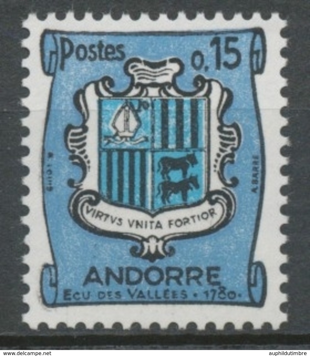 Andorre FR N°156 15c. Noir Et Bleu NEUF** ZA156 - Nuevos