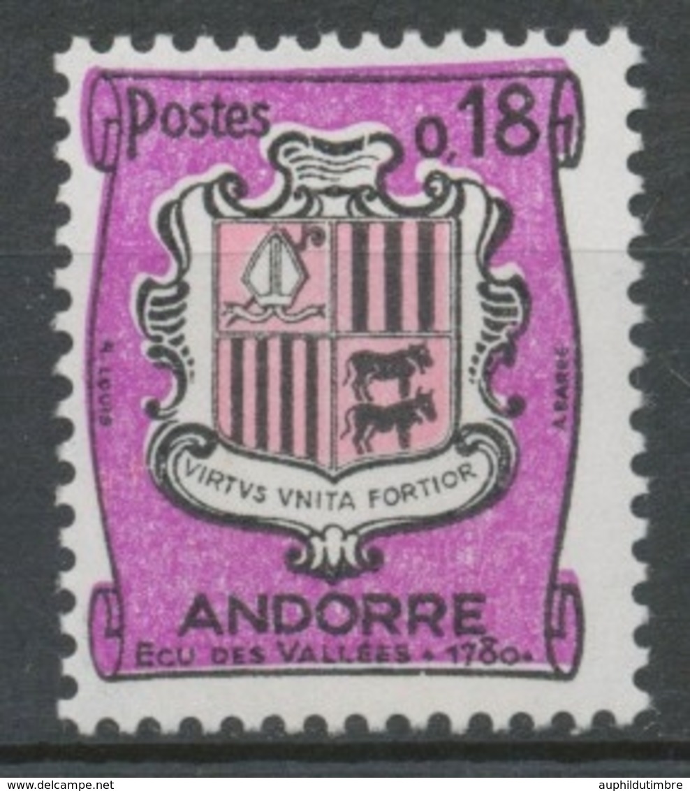 Andorre FR N°156A 18c. Violet/noir/rose NEUF** ZA156A - Ongebruikt