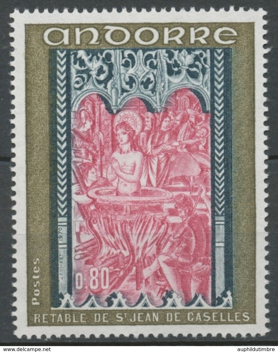 Andorre FR N°208 80c Sépia/bleu Foncé/rge N** ZA208 - Unused Stamps