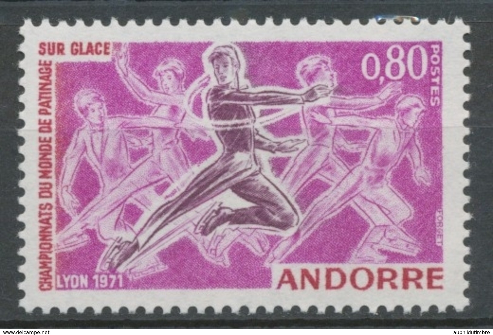 Andorre FR N°209 80c Lilas-rose Et Violet N** ZA209 - Ongebruikt