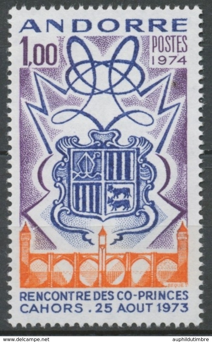 Andorre FR N°239 1f. Bleu/violet/orange N** ZA239 - Nuovi