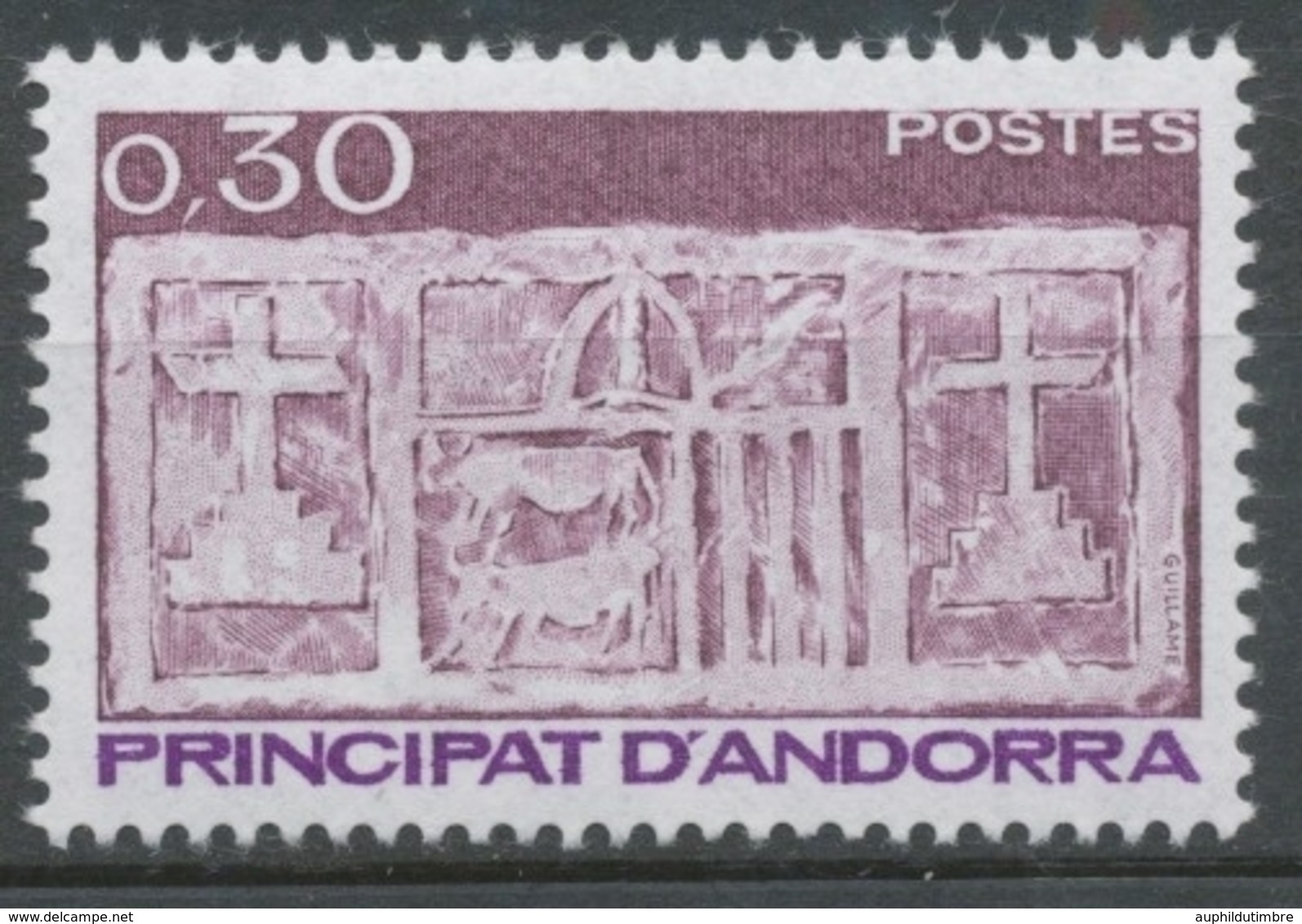 Andorre FR N°319 30c Brun-violet/violet Foncé N** ZA319 - Unused Stamps