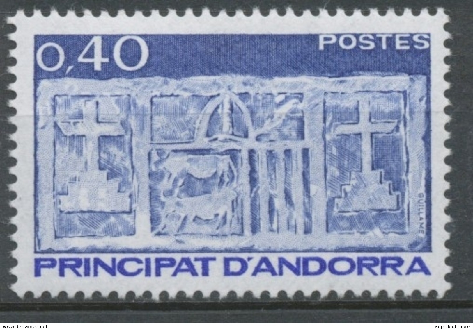 Andorre FR N°320 40c Bleu/bleu Foncé N** ZA320 - Neufs