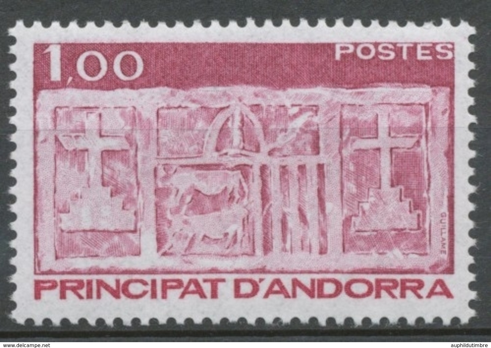 Andorre FR N°322 1f. Brun-rose/brun-rouge N** ZA322 - Unused Stamps
