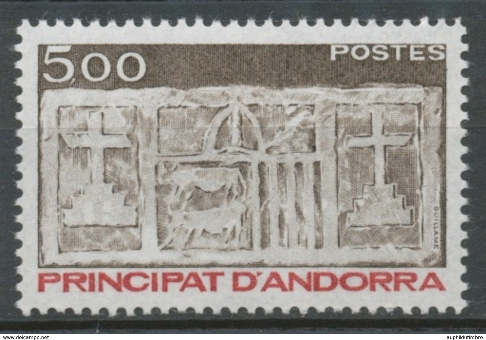 Andorre FR N°324 5f. Brun Foncé/rouge Foncé N** ZA324 - Unused Stamps