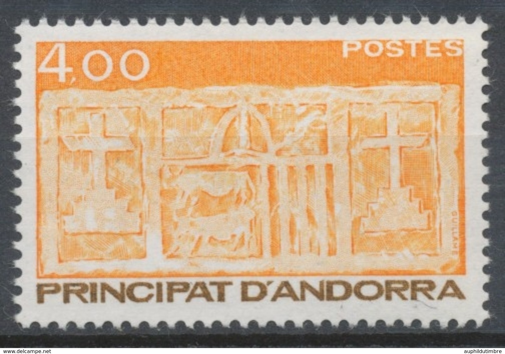 Andorre FR N°346 4f. Orange Et Brun N** ZA346 - Nuevos