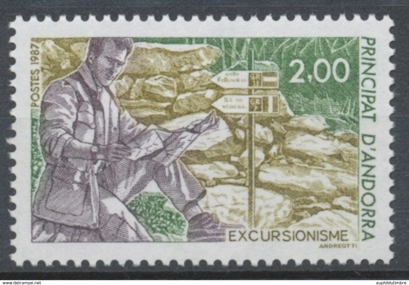 Andorre FR N°364 2f. Violet/brun/vert NEUF** ZA364 - Nuevos