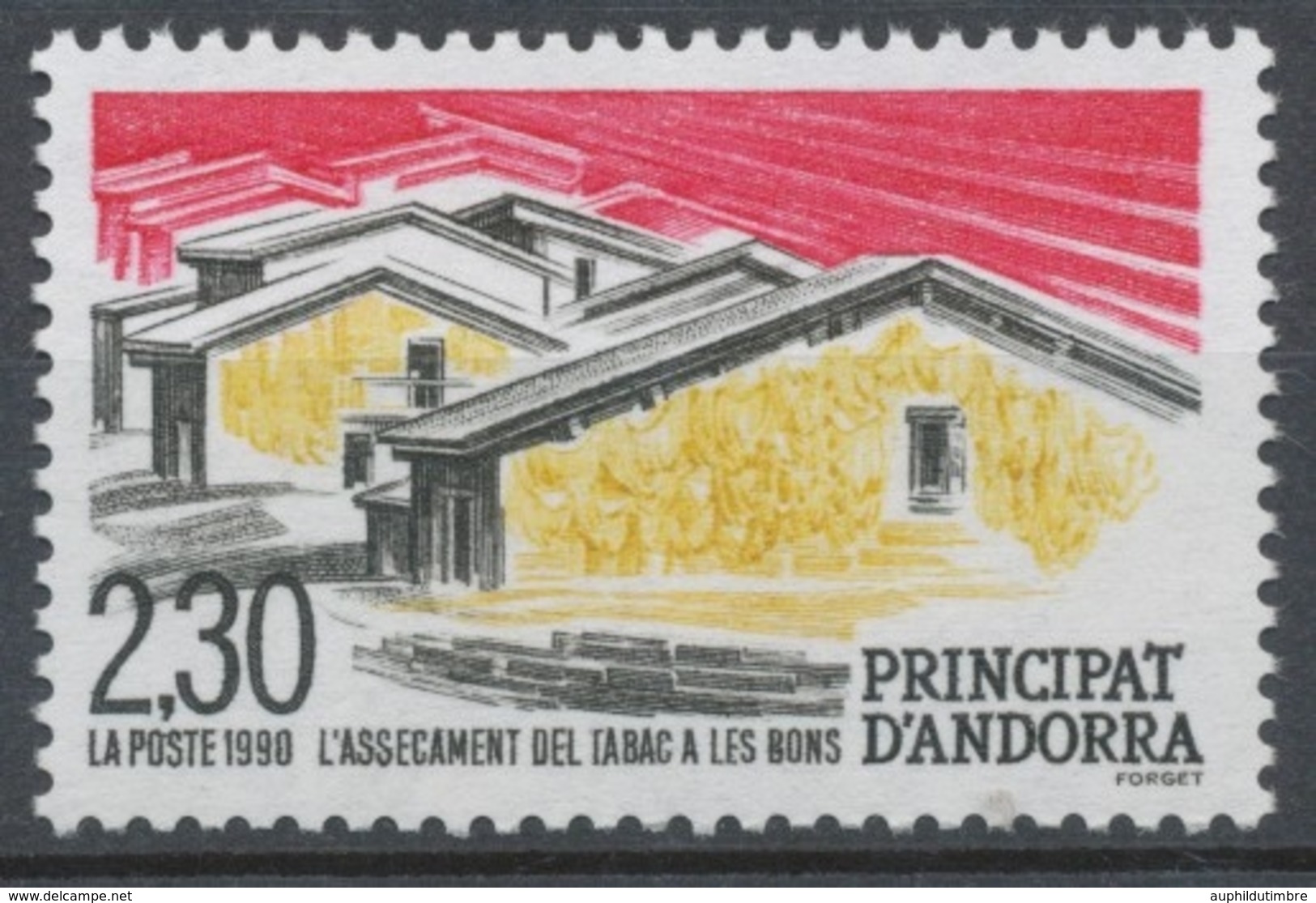 Andorre FR N°395, 2f.30 Jaune/rge/noir N** ZA395 - Unused Stamps