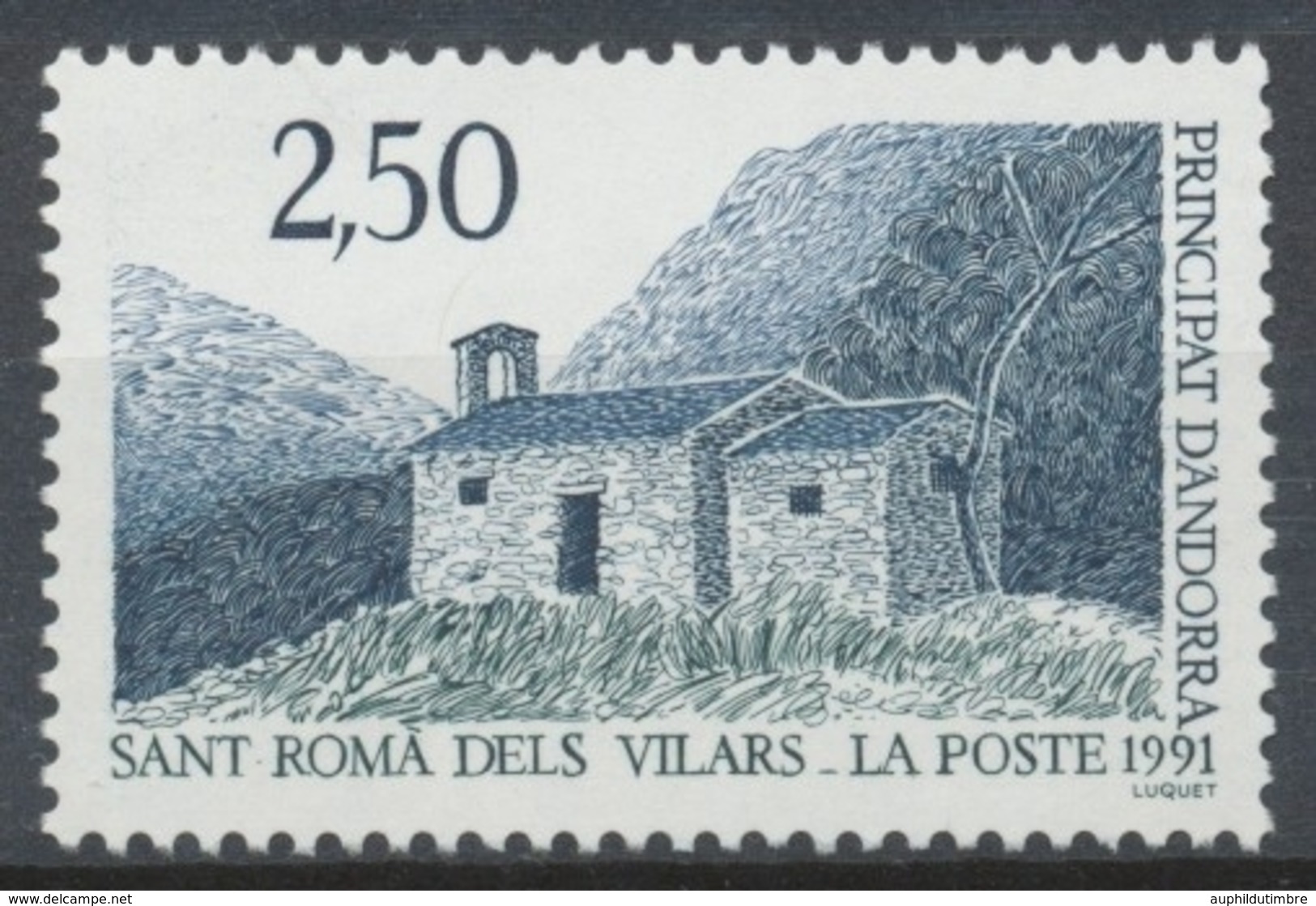 Andorre FR N°400 2f.50 Gris-bleu/vert Foncé N** ZA400 - Unused Stamps