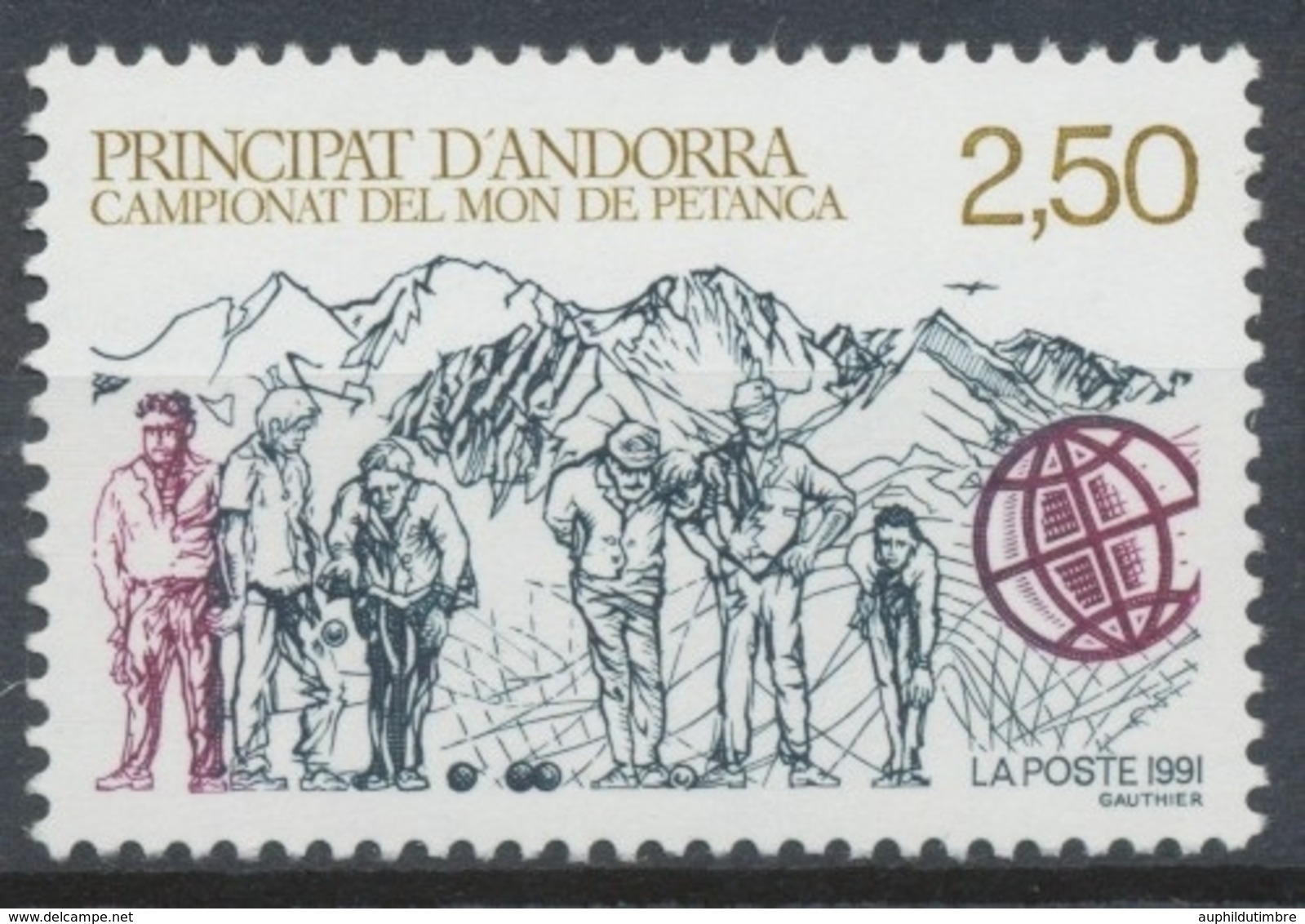 Andorre FR N°407 2f.50 Pétanque NEUF** ZA407 - Unused Stamps