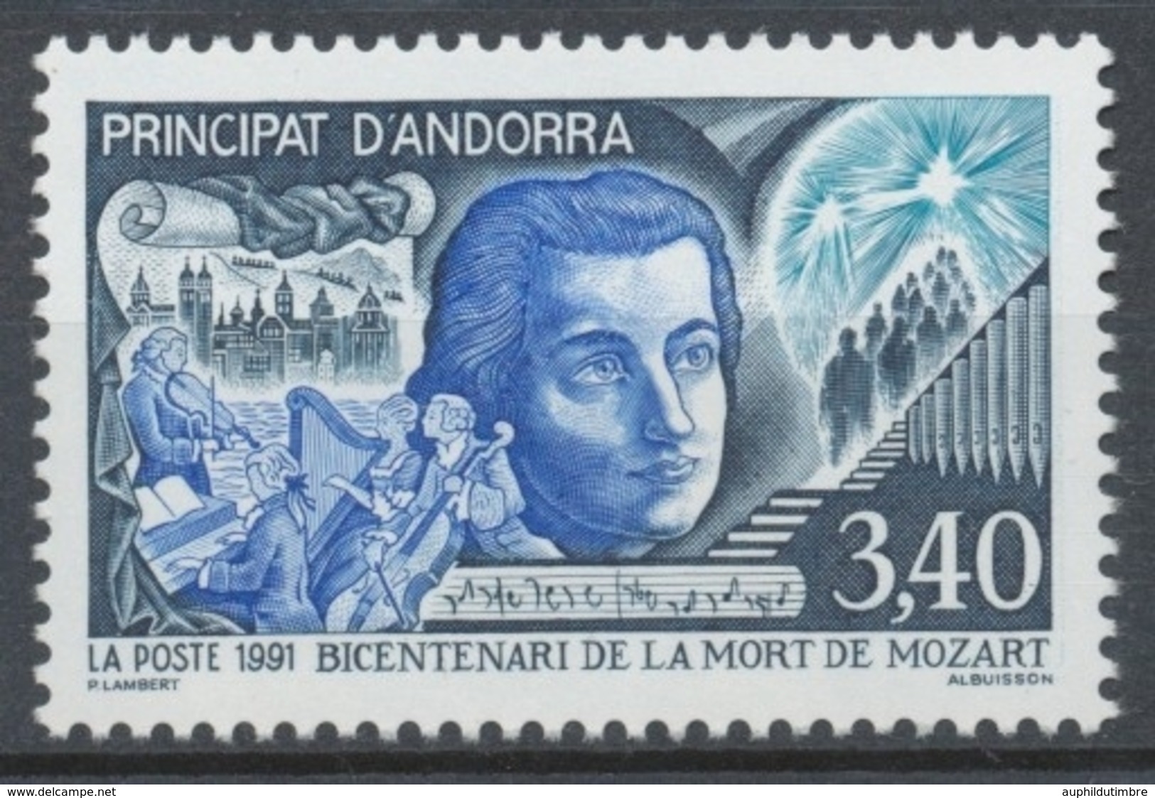 Andorre Français N°408 3f.40 Mozart NEUF** ZA408 - Neufs