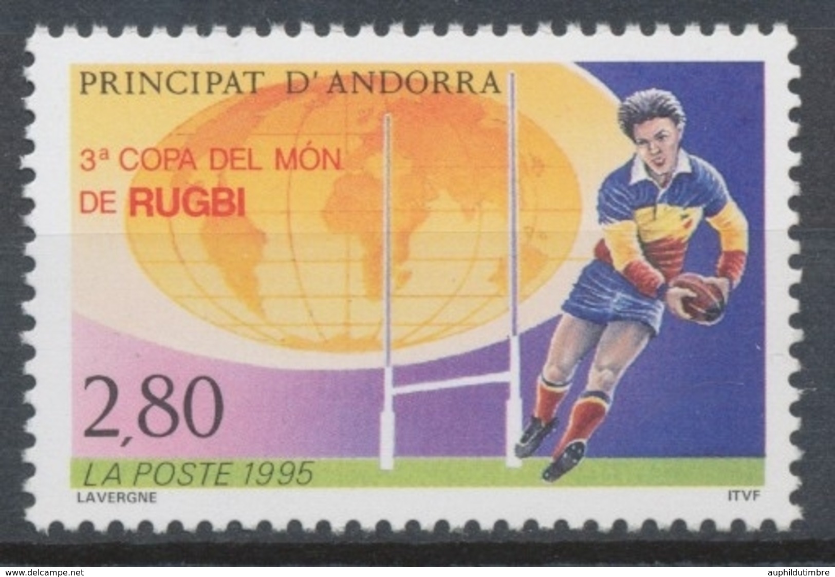 Andorre FR N°455 2f.80 Sport, Rugby N** ZA455 - Ungebraucht