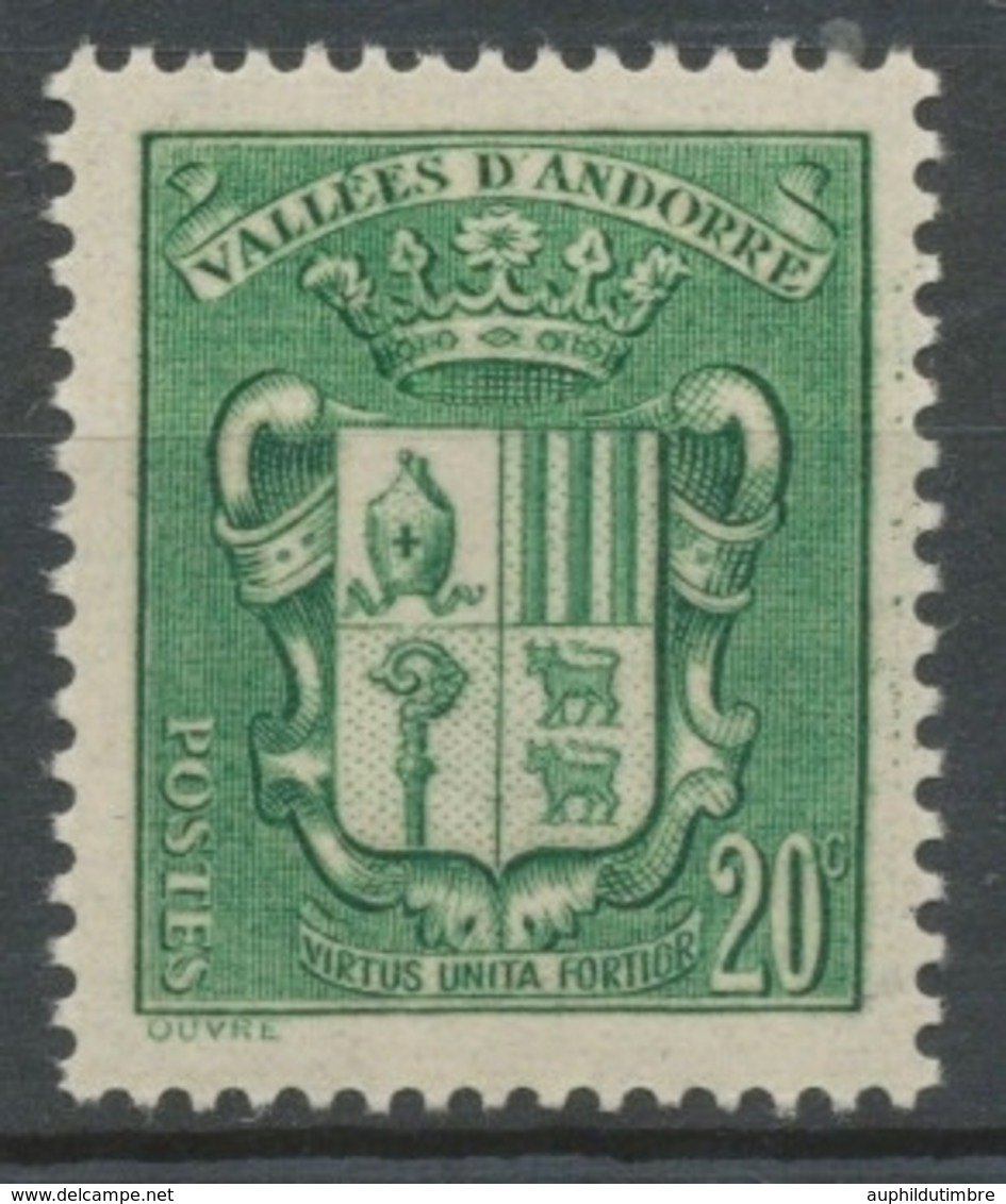 Andorre Français N°53, 20c. Vert NEUF** ZA53 - Unused Stamps