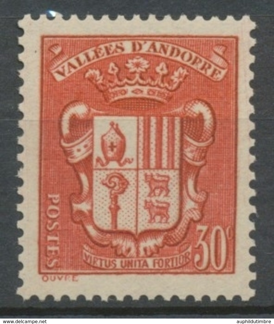 Andorre Français N°54, 30c. Rouge NEUF** ZA54 - Unused Stamps