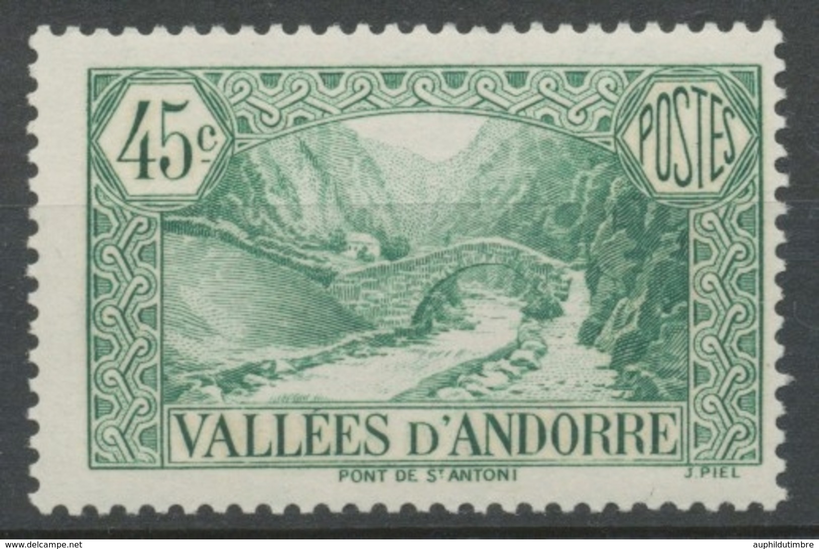 Andorre Français N°63, 45c. Vert-bleu NEUF** ZA63 - Ungebraucht